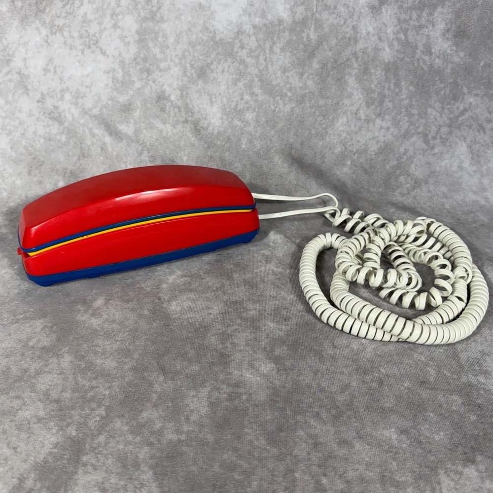 Vtg Conairphone Home Telephone Primary Color Block Red Yellow Retro 80s 90s